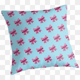 Bow Emoji Pattern Blue By Lucy Lier - Cushion, HD Png Download