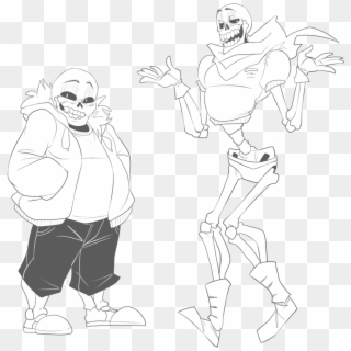 Sans Lineart - Undertale Papyrus Drawings, HD Png Download