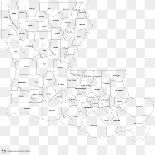 Louisiana Counties Outline Map - Louisiana Parish Map, HD Png Download