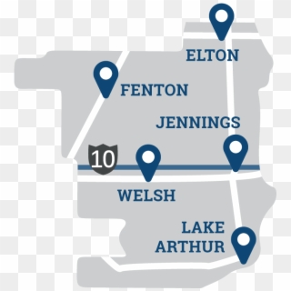 Jeff Davis Parish Map Of Cities - Jefferson Davis Parish, HD Png Download