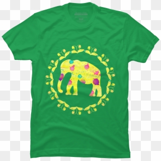 Watercolor Elephant Silhouette Men's T-shirt, HD Png Download