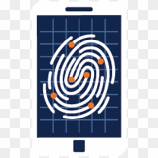 Graphic Icon Of A Smartphone With A Finger Print On - Spiral, HD Png Download