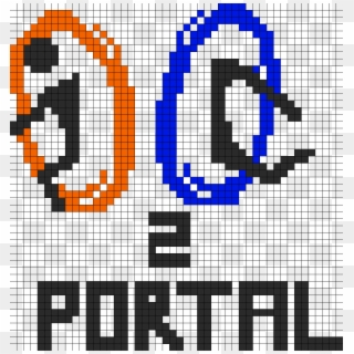 Portal 2 Perler Bead Pattern / Bead Sprite - Pixel Art Games Minecraft, HD Png Download