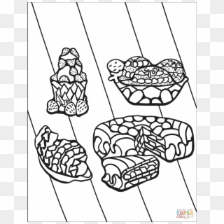 Click The Zentangle Desserts Coloring Pages To View - Line Art, HD Png Download