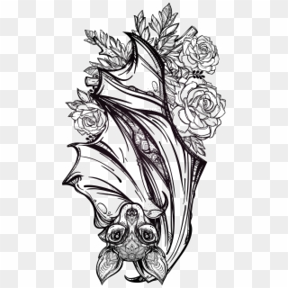 Tattoo Bat Fashion Artist Flash Gothic Hand-painted - Vampire Bat Bat Tattoo Design, HD Png Download