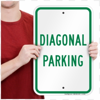 Diagonal Parking Sign - Parking Sign, HD Png Download