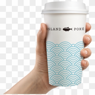 Island Poke Graphic Design Packaging Coffee Cup Paper - Mano Con Vaso De Cafe, HD Png Download