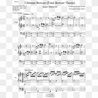 Ultimate Bowser Sheet Music Composed By Composed By - Organ Stop Sheet Music, HD Png Download