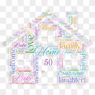 1 Sur 4 Personalised Word Art New Home Family House, HD Png Download