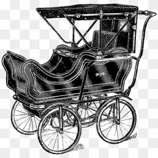1913 Illustration Baby Carriage Image Transfer - Vintage Carriage Png, Transparent Png