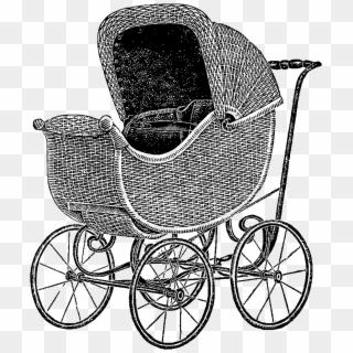 Vintage Wicker Baby Carriage - Baby Transport, HD Png Download