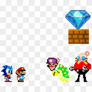 Mario Y Sonic Vs Bowsluigi Y Eggman - Super Mario, HD Png Download