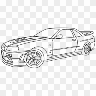 Skyline Coloring Pages 8 Images Of Nissan Skyline Gtr - Nissan Gtr Coloring Page, HD Png Download