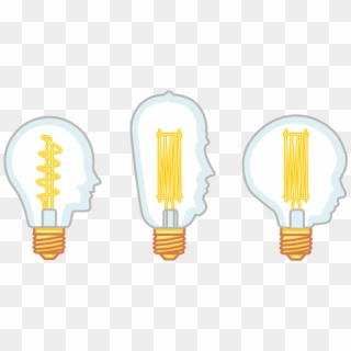 An Illustration Of Three Eddison Lightbulbs With Faces - Illustration, HD Png Download