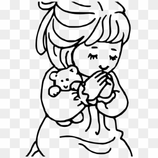 Clip Art Freeuse Praying Hands Child Clip Art Transprent - Girl Praying Drawing Easy, HD Png Download