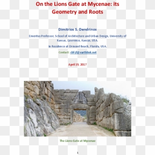 Pdf - Lion Gate At Mycenae, HD Png Download