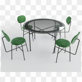 Green Velvet Dining Chairs And Glass Table ⋆ Imeshh - Kitchen & Dining Room Table, HD Png Download