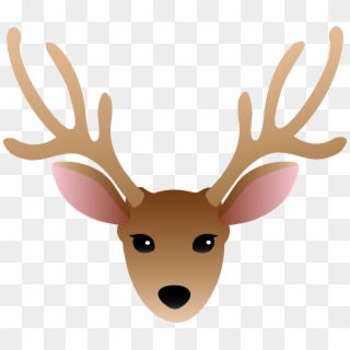 Cartoon Antlers Clipart - Clip Art Deer Head, HD Png Download