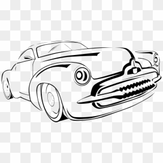 Graphic Stock Automotive Drawing - Classic Car Line Art, HD Png Download