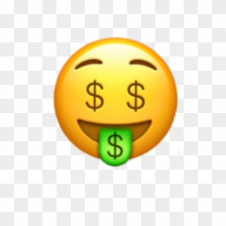Money Face Emoji Moneyeyes Eyes Iphone Sticker Random - Money Tongue Emoji, HD Png Download