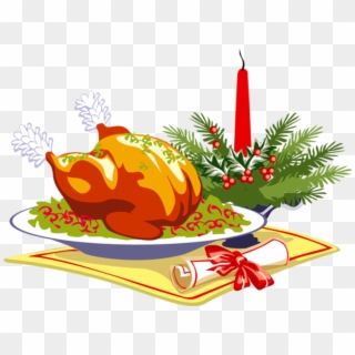 Christmas Dinner Clip Art 595408 - Christmas Dinner Clipart, HD Png Download