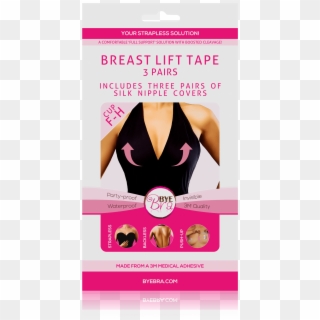 Bye Bra Adhesive Breast Lift Tape Includes Silk Nipple - Bye Bra, HD Png Download