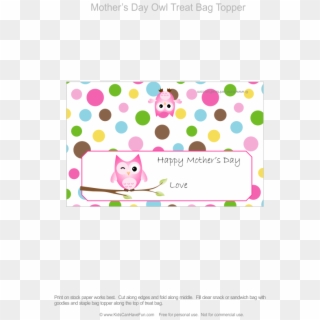 Mother's Day Owl Treat Bag Topper - Mothers Day Owls Png, Transparent Png