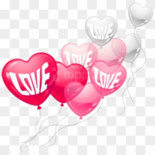 Valentines Day Pink And White Love Heart Baloons Png - Love Status English Me, Transparent Png
