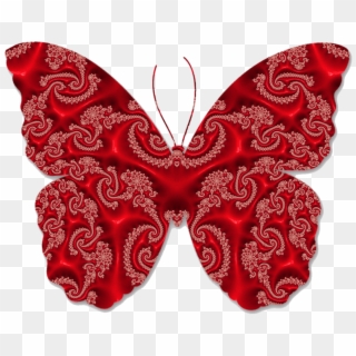 Mariposa En Encaje Rojo - Free Red Butterfly Png, Transparent Png