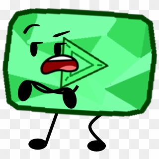 Emerald Play Button Pose - Bfdi Youtube Play Button, HD Png Download
