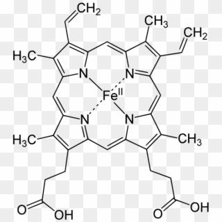 Heme Structure - Chemical Structure Of Haemoglobin, HD Png Download
