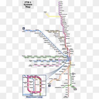 Chicago Maps - Cta L Map, HD Png Download