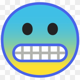 Cyan Gradient Grimacing Face Emoji - Circle, HD Png Download