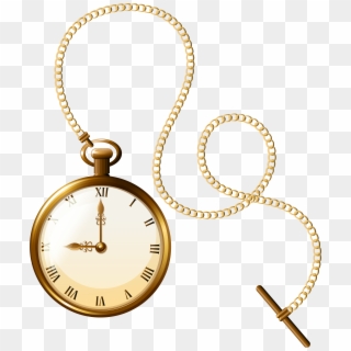 Gold Pocket Watch Clock Png Clip Art - Gold Pocket Watch Png, Transparent Png