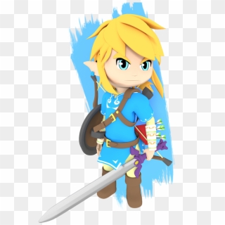 3d Model Of Link In Chibi/toon Style Of The Game The - Zelda Breath Of The Wild 3d Models, HD Png Download