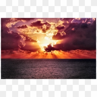 Light Rays Sunset Picture Transparent - Sunset With Light Rays, HD Png Download