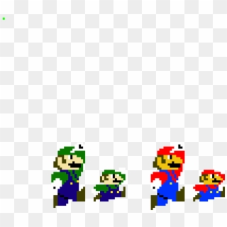 Mario And Luigi Jumping Sprites - Cartoon, HD Png Download