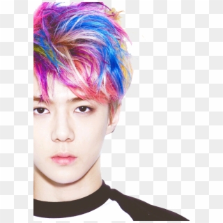 Exo Maknae Oh Sehun - Sehun Rainbow Hair, HD Png Download