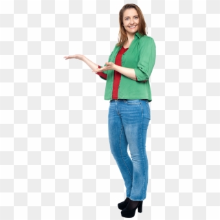 Women Pointing Left - Pointing At Something Png, Transparent Png