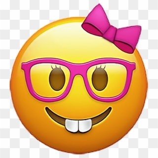 #emoji #emojis #emojisticker #nerd #girlnerdemoji #sticker - Emoji Nerd Girl Png, Transparent Png