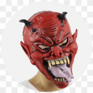 Scary Monster Latex Halloween Mask - Satan Mask, HD Png Download