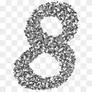 #8 #silver #glitter #sparkle, HD Png Download