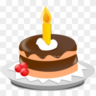 Birthday Icon Png - Cake With Candle Clipart Png, Transparent Png