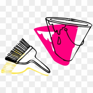 This Free Icons Png Design Of Paint And Brush - Bucket Paintbrush Transparent Background, Png Download