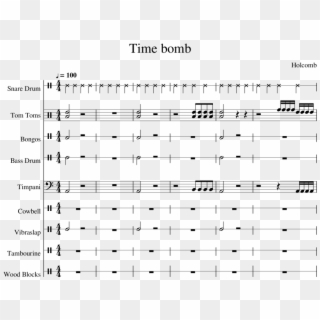 Time Bomb Sheet Music Composed By Holcomb 1 Of 3 Pages - Sheet Music, HD Png Download