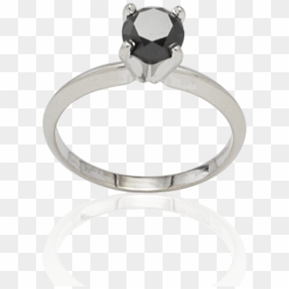 Black Diamond Solitaire Ring - Engagement Ring, HD Png Download
