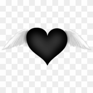 With Wings Png Free Transparent Background - Black Heart With Wings, Png Download