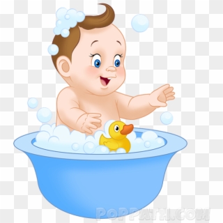 Bath Drawing Bathing - Baby Taking A Bath Clipart, HD Png Download