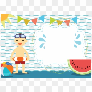 Summer Clipart Swimming Pool - Invitation For Wedding Pool Party, HD Png Download
