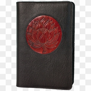 Black And Wine Leather With Lotus Journal Cover - Lotus Flower Leather, HD Png Download